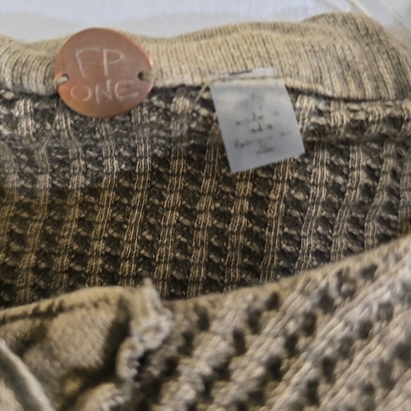 Free People One Mason Hoodie Jacket Army Green Waffle Knit Small - Picture 6 of 8